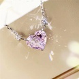 Douyin Live Herzfrmige Halskette weibliche Schlsselbein kette ins fort geschrittenes Design Temperament AllMatch High Carbon Diamant rosa Anhngerpicture16